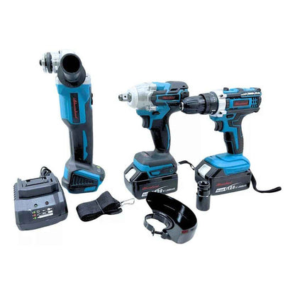 Set 3 Llave De Impacto Esmeril Taladro Percutor Inalambrico