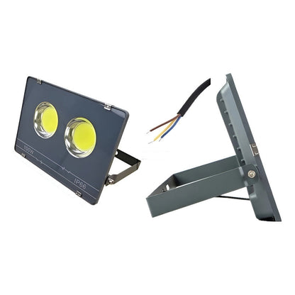 Foco Led Extra Plano 100w Interior Y Exterior E Interperie Negro Blanco Frío