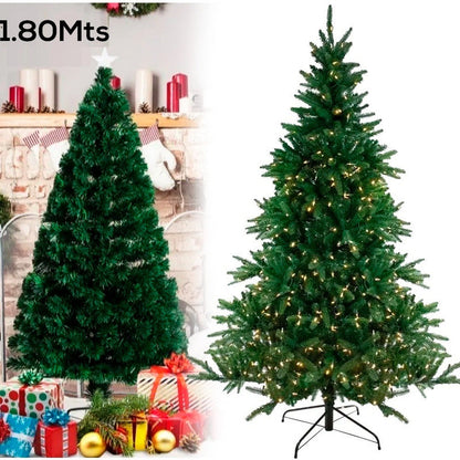 Árbol Navidad Con Base + 6 Luces Led Multicolor, Fria,calida