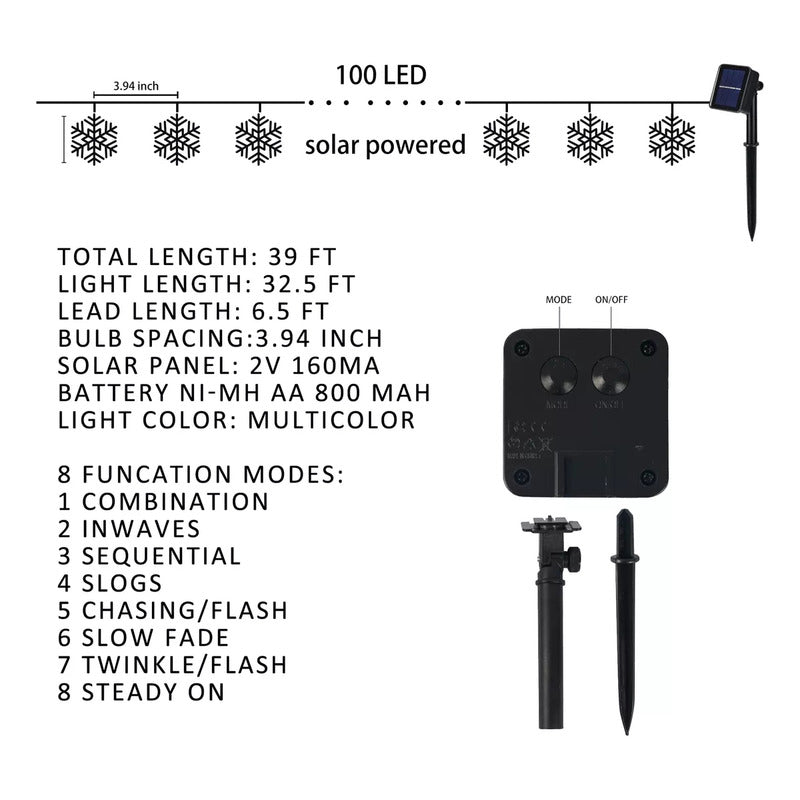 Pack X 2 Luces Solares Navidad Guirnalda  Varios Modelos