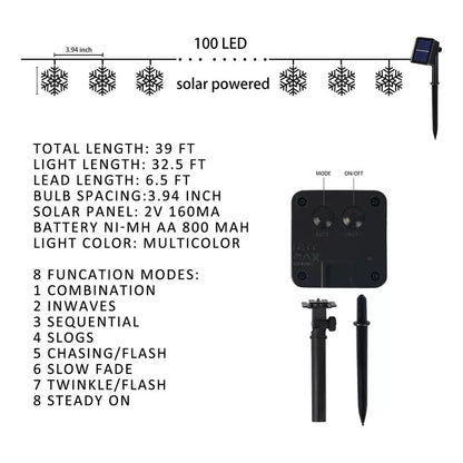 Pack X 2 Luces Solares Navidad Guirnalda  Varios Modelos