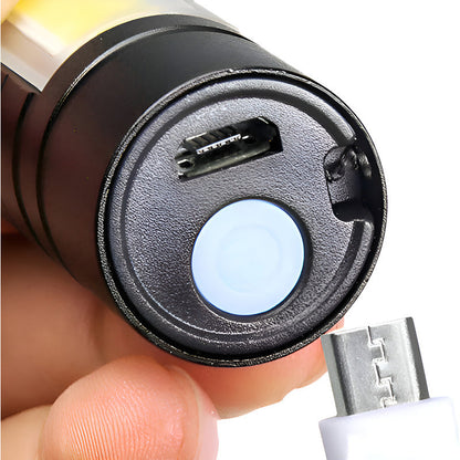 Mini Linterna Led De Mano Recargable Usb Gancho 525 Con Zoom Color De La Linterna Verde Color De La Luz Blanco