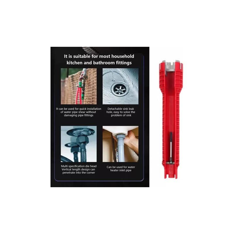 Llave Para Apretar El Tubo Del Grifo Herramienta Fregadero Rojo