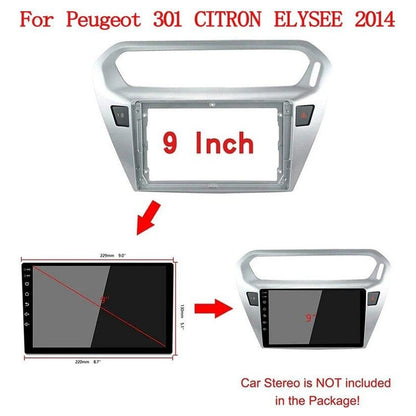 Bisel Radio Adaptador 9 PuLG Citroen C-elysse Y Peugeot 301 Gris