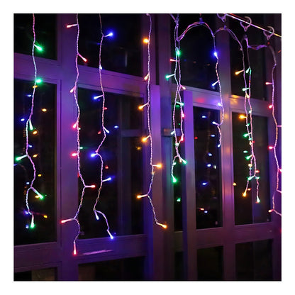 Luces Cascada Navideñas Guirnalda Led Luz Solar 3mt 144 Leds Color De Las Luces Multicolor