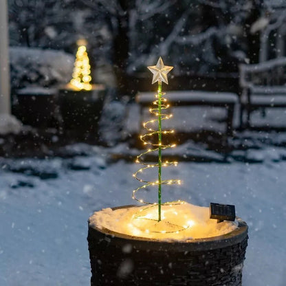Estaca Solar Árbol Navidad Led Decorativa + Estrella - 85cm Amarillo