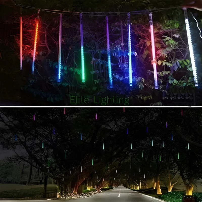 Luces Tubo Solar Led Guirnalda Lluvia De Meteoritos Exterior Multicolor