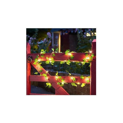 Guirnalda De Luces Led Solar Hojas De 10 Mts Enredadera