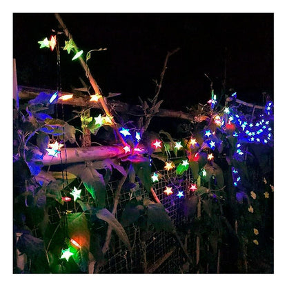 Pack X6 Estrellas Led Solar Cálida Multicolor Navidad Lineal