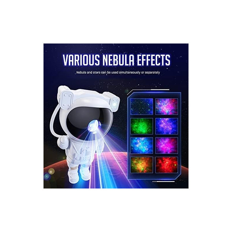 Proyector Lámpara Luz Led Galaxia Astronauta Control Nebula Blanco