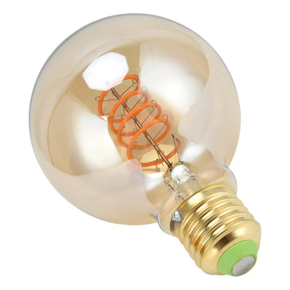 Pack X6 Ampolletas Led G80 Vintage 4w E27 Ambar Luz Amarillo Amarillo