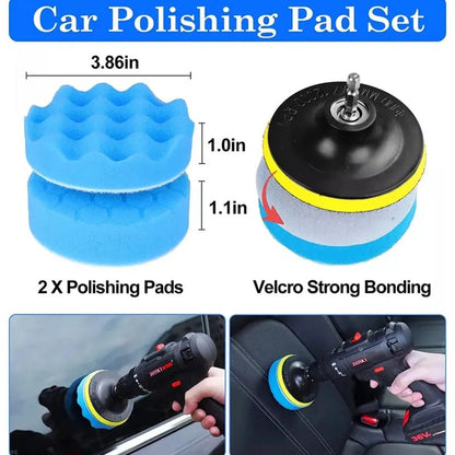 Kit Pulido Auto Limpieza Tapiz 25 Piezas Pads Para Taladro