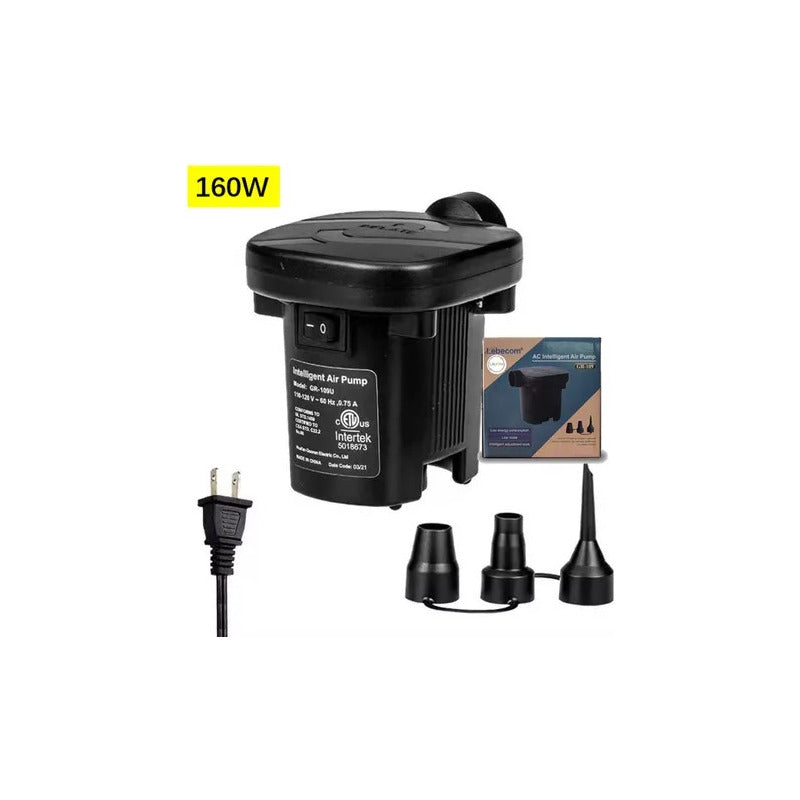 Colchón Inflable 2 Plazas + Bomba De Aire Portátil Azul