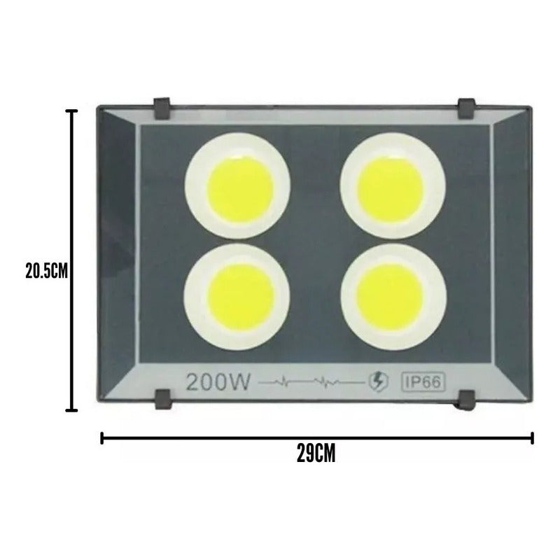 Foco Led De 200w Cultivo Proyector Estadios Exterior Ip67 Gris Blanco Frío