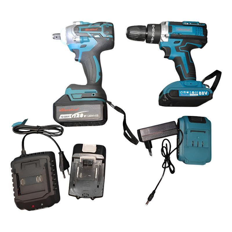 Kit Llave De Impacto Y Taladro Inalambrico Mas Herramientas Agua 220v 50hz