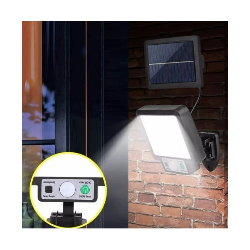Foco De Seguridad Con Sensor De Movimiento Ajustable 56led  Negro