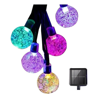 Luces Solar Led Bolitas Guirnalda Rgb Solar Navidad Solar