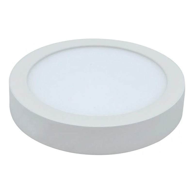 Foco Panel Led 12w Plafón 17cm Marco Blanco Redondo