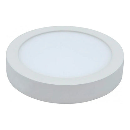 Foco Panel Led 12w Plafón 17cm Marco Blanco Redondo