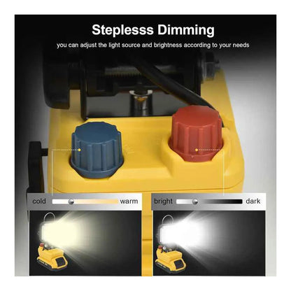 Foco Led De Trabajo 100w Portátil Recargable Minero 12v/220v Rojo Blanco Frío