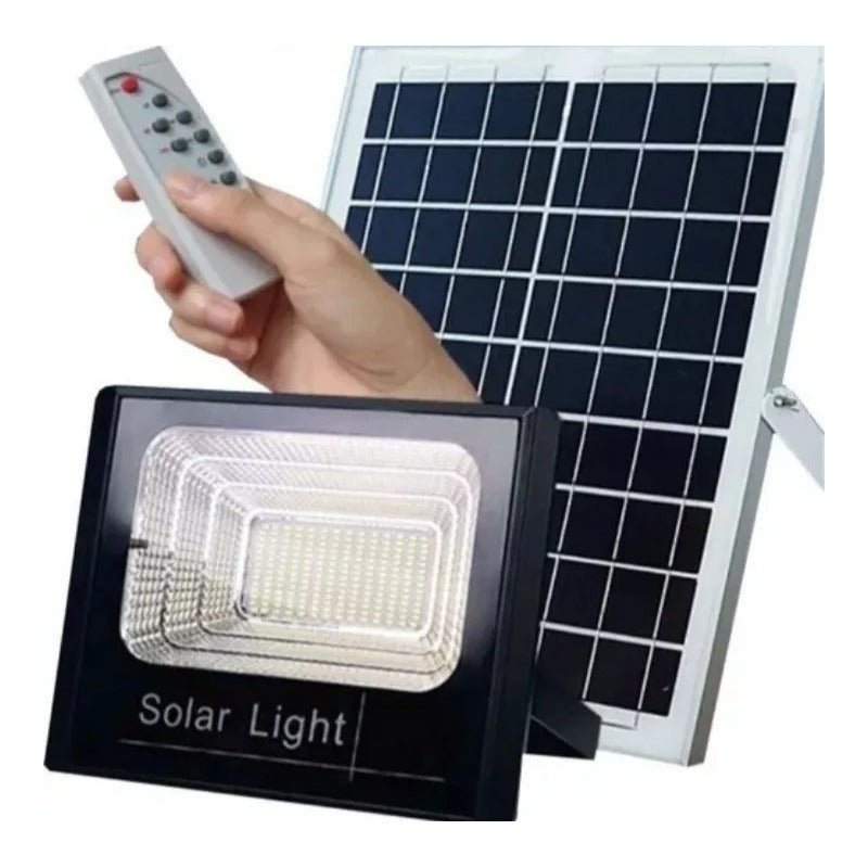Foco Solar 600 Watts Panel Separado + Control Remoto Ip67 Negra