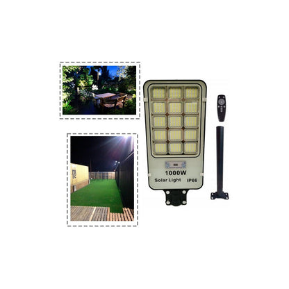 Foco Solar 1000watt Alumbrado Exterior Poste 420led Potencia Negro Fría