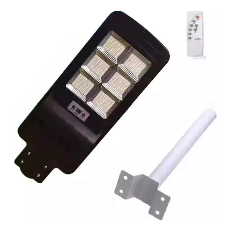 Foco Solar 200w Led Exterior Poste Y Sensor De Movimiento Negro Blanco Frío