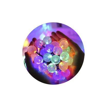 Luces Solar Led Bolitas Guirnalda Rgb Solar Navidad Solar