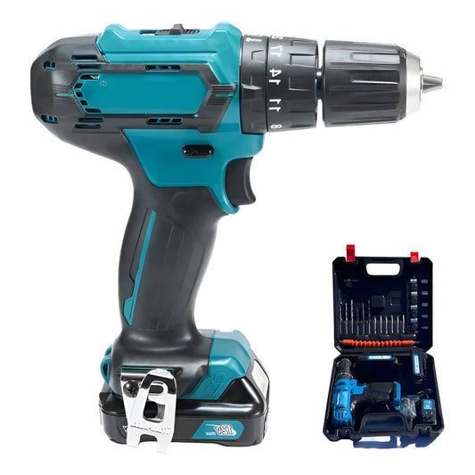 Taladro Inalámbrico Atornillador Portátil Recargable Cargado Azul 50 Hz