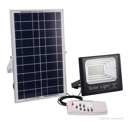 Focos Pack X2 100w + Panel Solar + Control Remoto Envio Grat Blanco Frío
