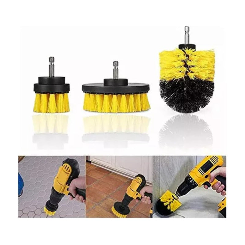 Cepillos Para Baño Taladro Escobillas Cocina Hogar Amarillo