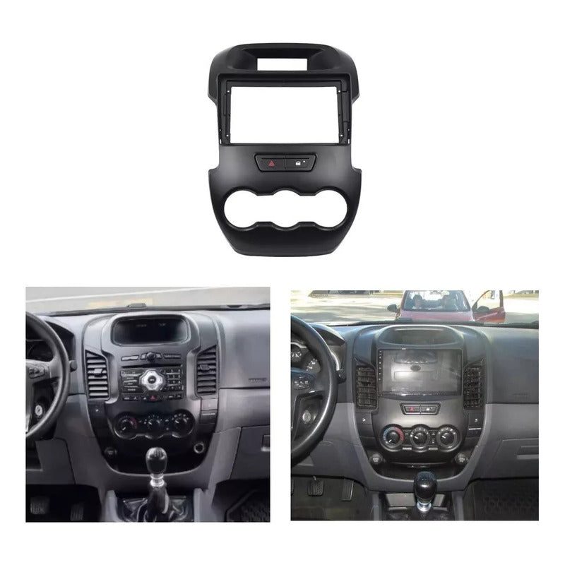 Adaptador Bisel Radio 9pul  Radio Ford Ranger 2011-18 Gris Oscuro