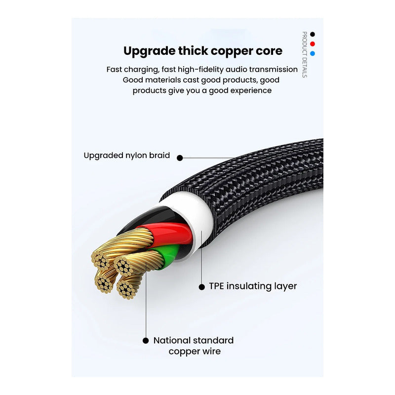 Adaptador De Cable Lighthing, Jack Audifonos Y Carga  Negro