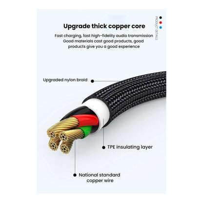 Adaptador De Cable Lighthing, Jack Audifonos Y Carga  Negro