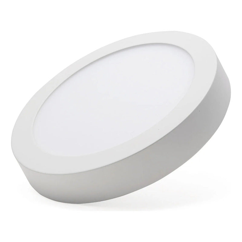 Foco Panel Led 12w Plafón 17cm Marco Blanco Redondo