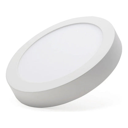 Foco Panel Led 12w Plafón 17cm Marco Blanco Redondo