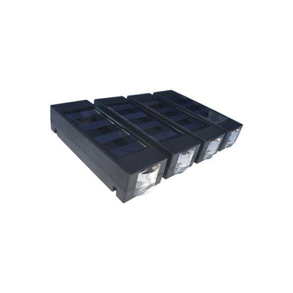 Pack X4 Aplique Solar 2 Leds De Pared Led Foco 2 Watts  Negro