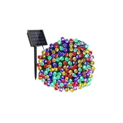 Pack X 2 Luces Solares Navidad Guirnalda 10 Metros 100 Led