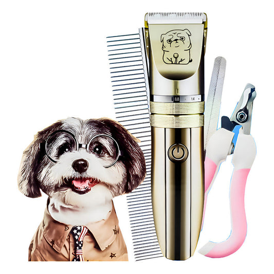 Maquina Para Cortar Pelo Y Uñas 2 En 1 Mascotas Perro Gato Dorado